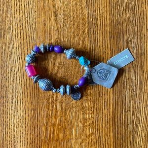 Chico’s Stretch Bracelet With Punk, Purple, and Silver.